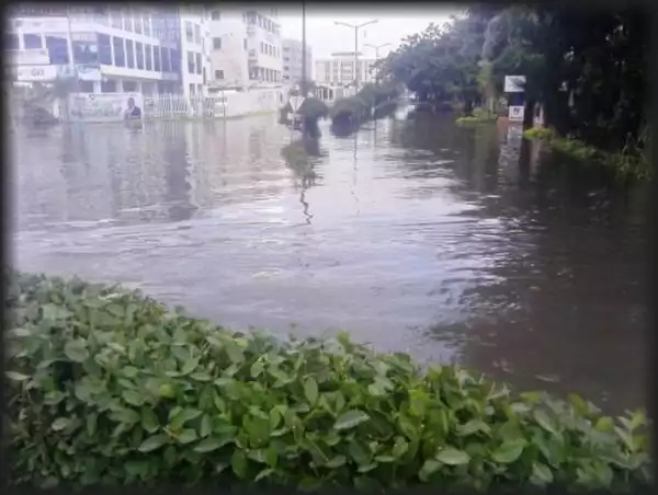 The Rich Also Cry: See The State Of VGC After Hours Of Rainfall In Lagos Today (Photos)